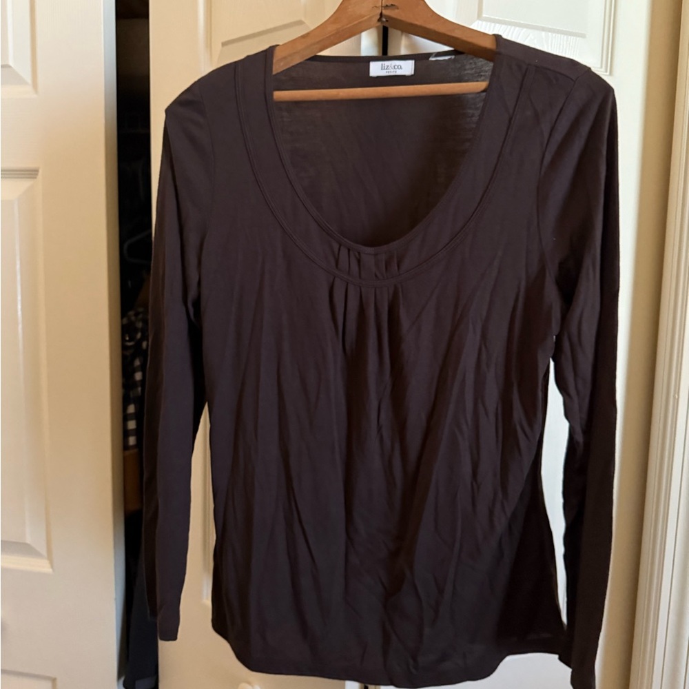 Liz and co Brown Long Sleeve Top 12 p